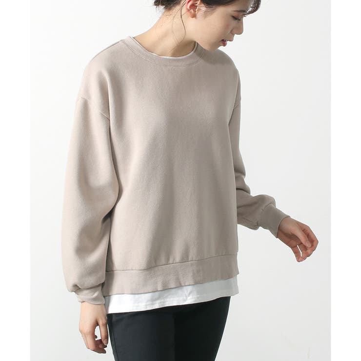 グレージュ | 【ハニーズ】レイヤード風トップス | Honeys