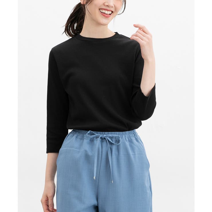 ブラック | トップス Tシャツ ７分袖Tシャツ | Honeys