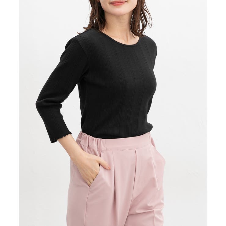 ブラック | トップス Tシャツ ７分袖Tシャツ | Honeys