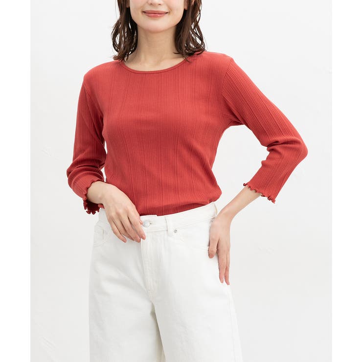 ライトレッド | トップス Tシャツ ７分袖Tシャツ | Honeys