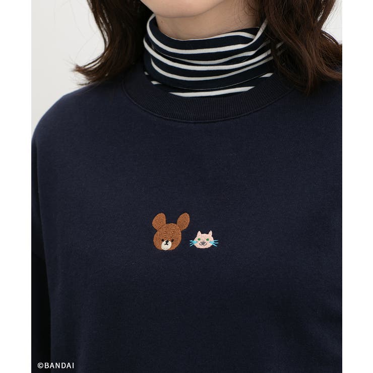 ネイビー | トップス スウェット 長袖 | Honeys