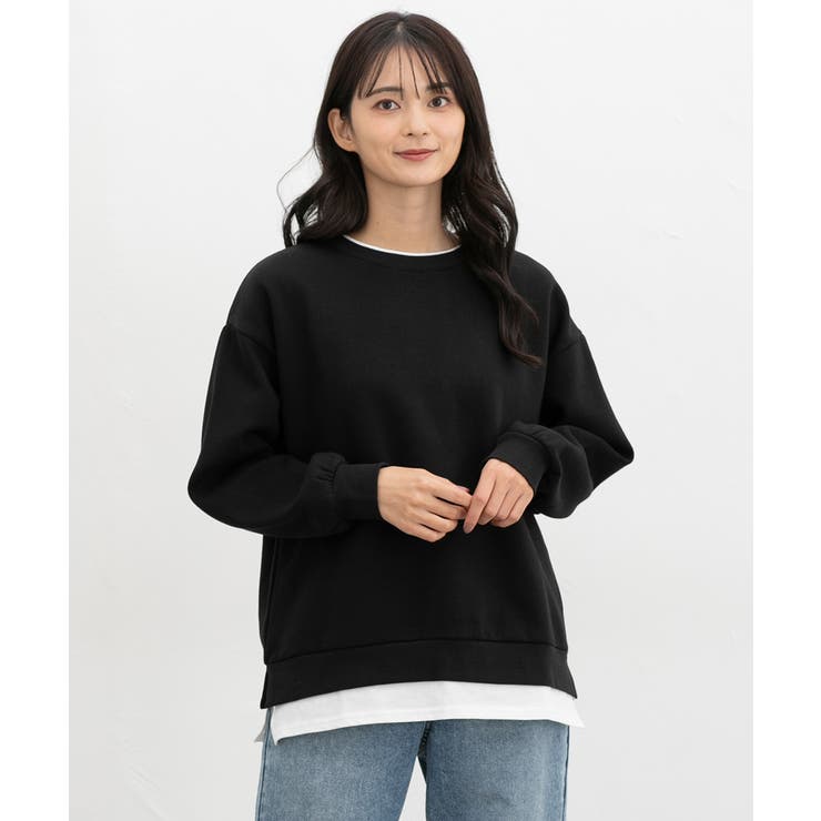 ブラック | トップス スウェット 長袖 | Honeys