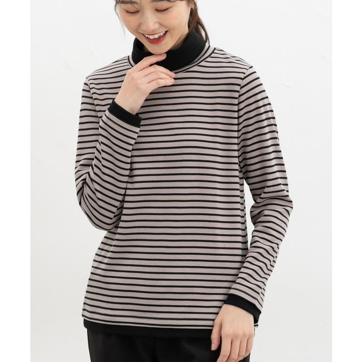 ベージュ×クロ | トップス カットソー 長袖 | Honeys