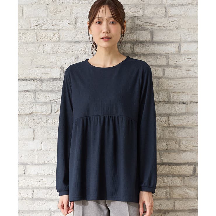 ネイビー | トップス カットソー 長袖 | Honeys