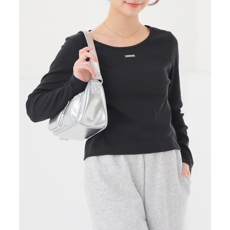 ブラック | トップス カットソー 長袖 | Honeys