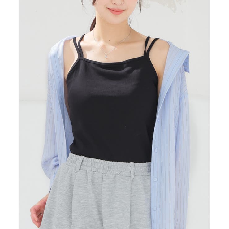 ブラック | トップス キャミソール カップ付き | Honeys