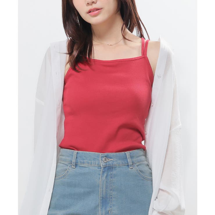 レッド | トップス キャミソール カップ付き | Honeys