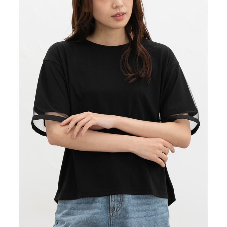 ブラック | トップス カットソー 半袖 | Honeys