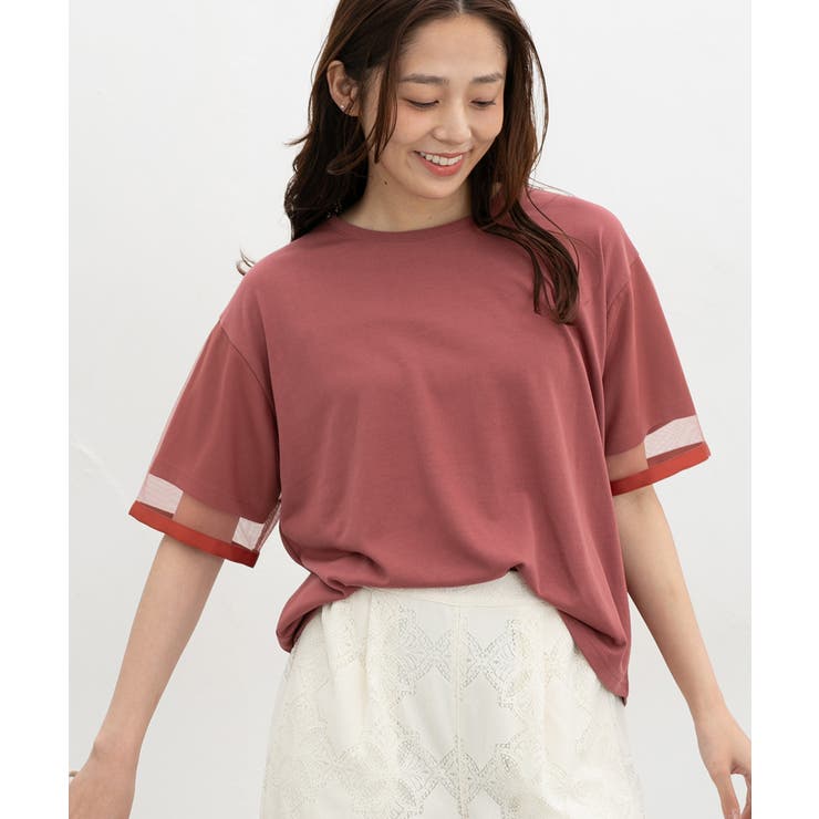 オレンジピンク | トップス カットソー 半袖 | Honeys