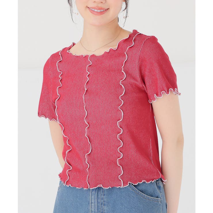 レッド | トップス カットソー 半袖 | Honeys