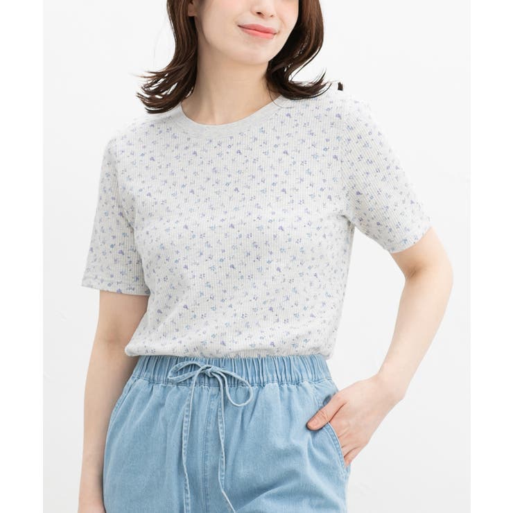 オートミール花柄 | 【ハニーズ】トップス Tシャツ カットソー | Honeys