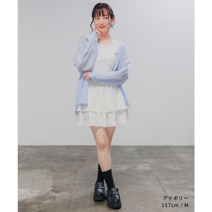 h.HONEY タンクトップ カットソーフリルベスト ゴスロリ Honeys（ハニーズ） トップス カットソー ノースリーブ ベスト ジレ