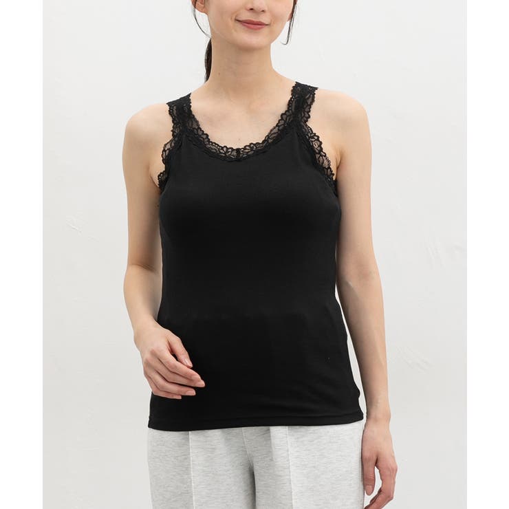 ブラック | トップス タンクトップ カップ付き | Honeys