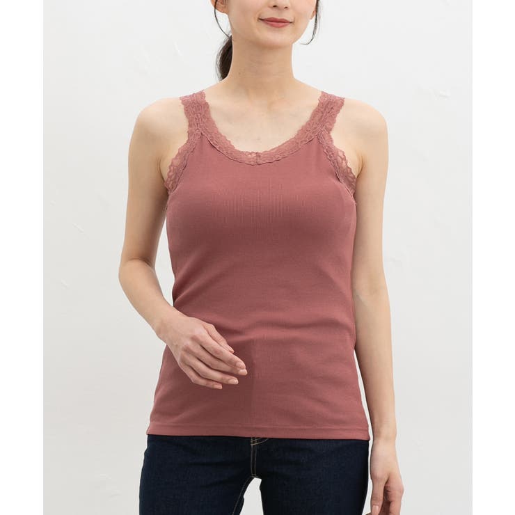 ダークピンク | トップス タンクトップ カップ付き | Honeys