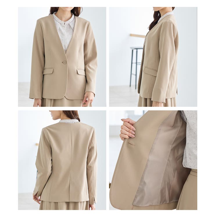 アウター ジャケット ノーカラージャケット[品番：HNSW0011313