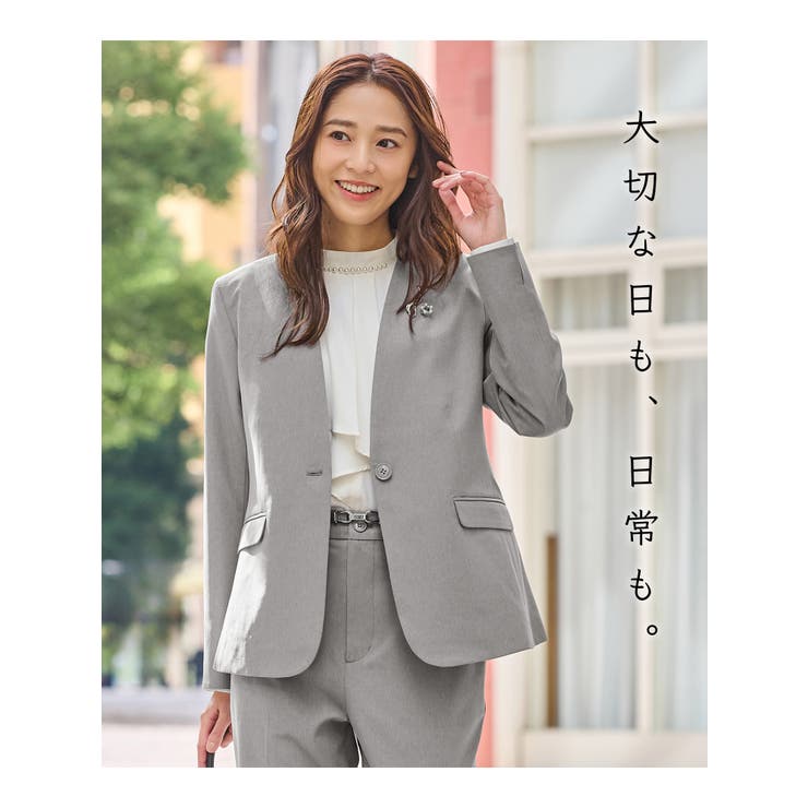 アウター ジャケット カラーレスジャケット | Honeys | 詳細画像3 