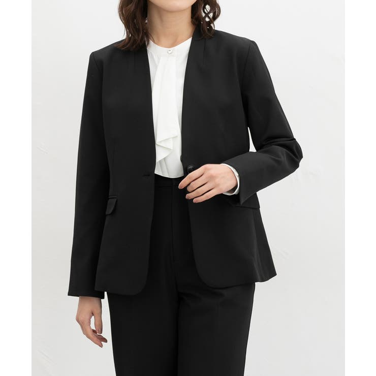 ブラック | アウター ジャケット カラーレスジャケット | Honeys