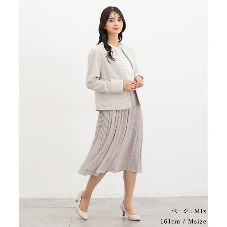 アウター ノーカラージャケット 大きいサイズ | Honeys | 詳細画像13 