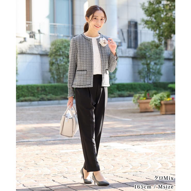 アウター ノーカラージャケット 大きいサイズ | Honeys | 詳細画像2 