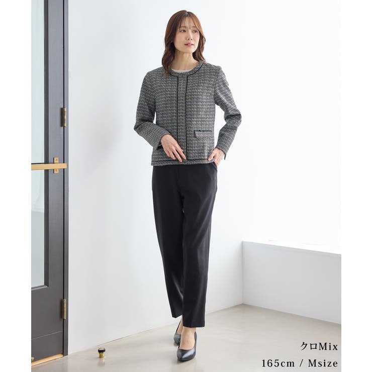 アウター ノーカラージャケット 大きいサイズ | Honeys | 詳細画像4 