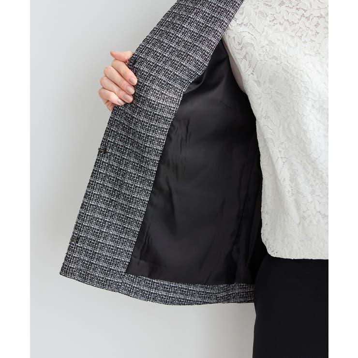 アウター ノーカラージャケット 大きいサイズ | Honeys | 詳細画像5 