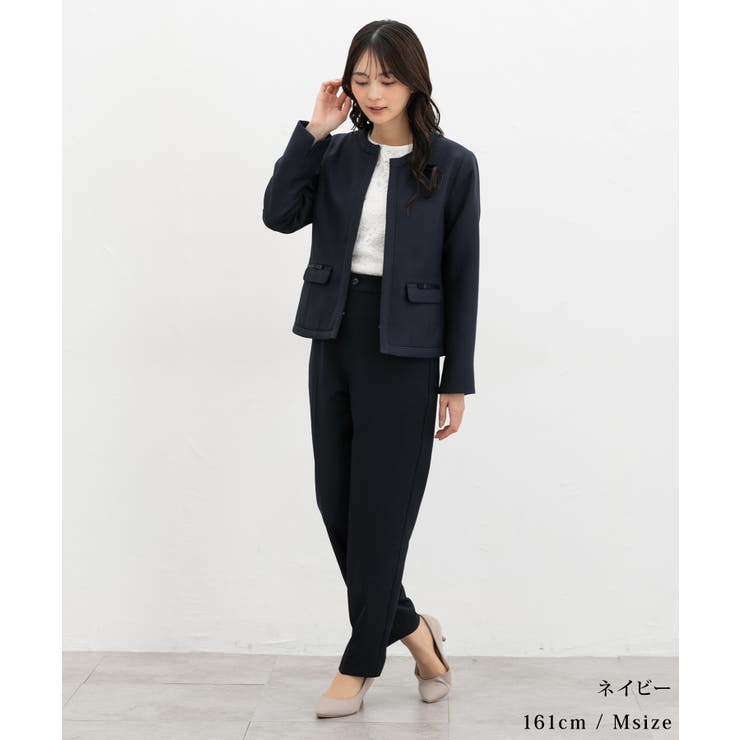 アウター ノーカラージャケット 大きいサイズ | Honeys | 詳細画像6 