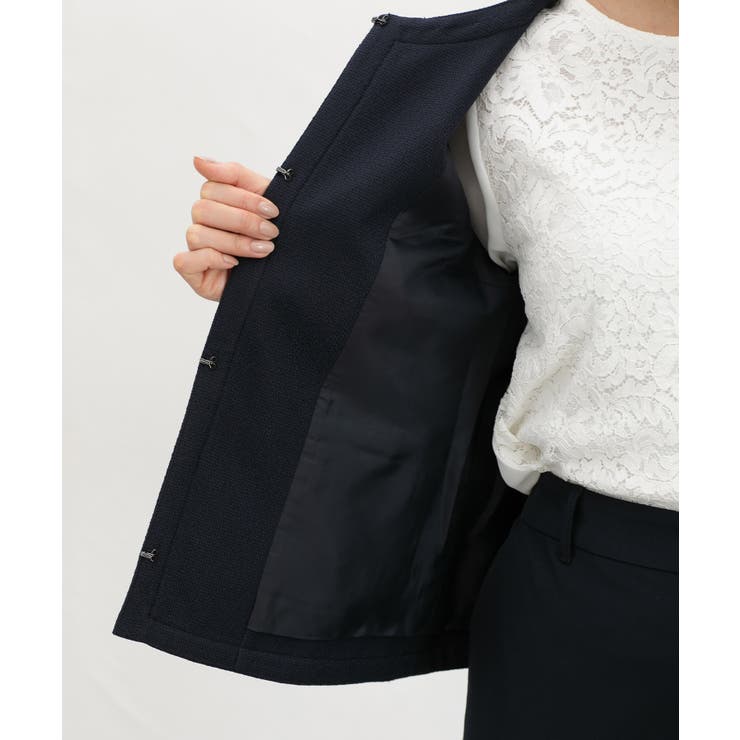 アウター ノーカラージャケット 大きいサイズ | Honeys | 詳細画像8 