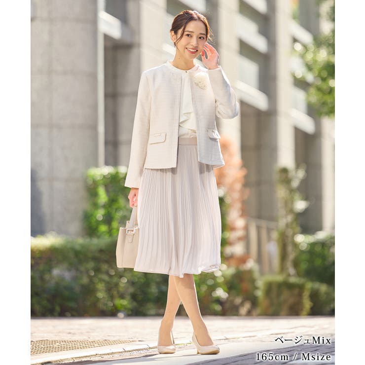 アウター ノーカラージャケット 大きいサイズ | Honeys | 詳細画像9 