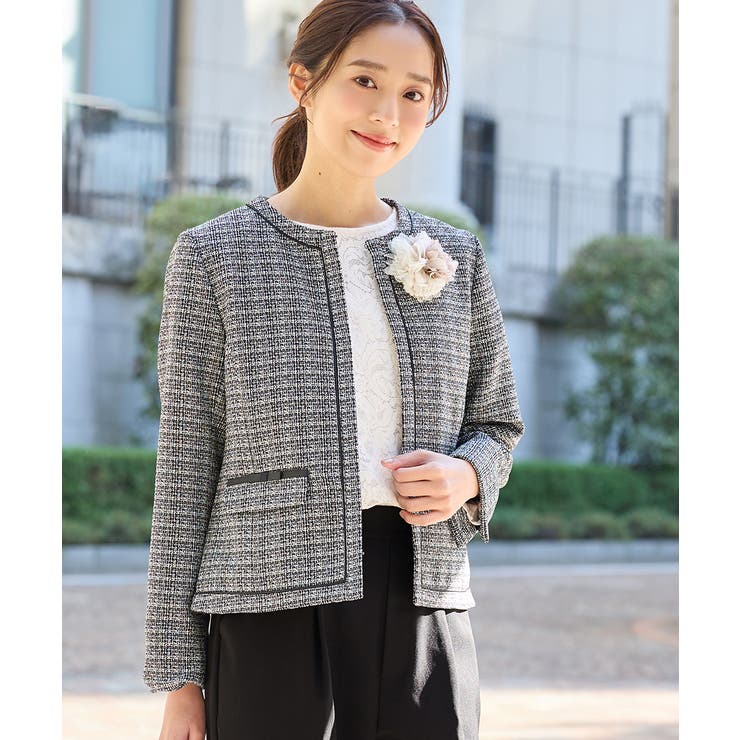 クロＭｉｘ | アウター ノーカラージャケット 大きいサイズ | Honeys