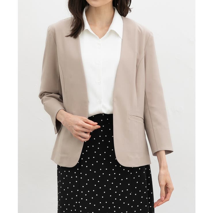 ベージュ | アウター ジャケット ノーカラー | Honeys