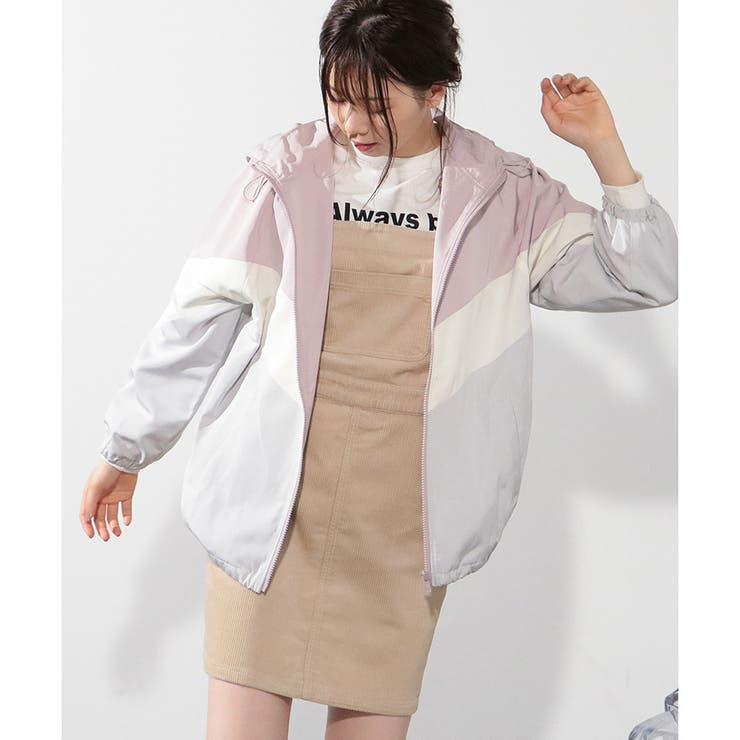 ブルゾン フード 配色 品番 Hnsw Honeys ハニーズ のレディースファッション通販 Shoplist ショップリスト