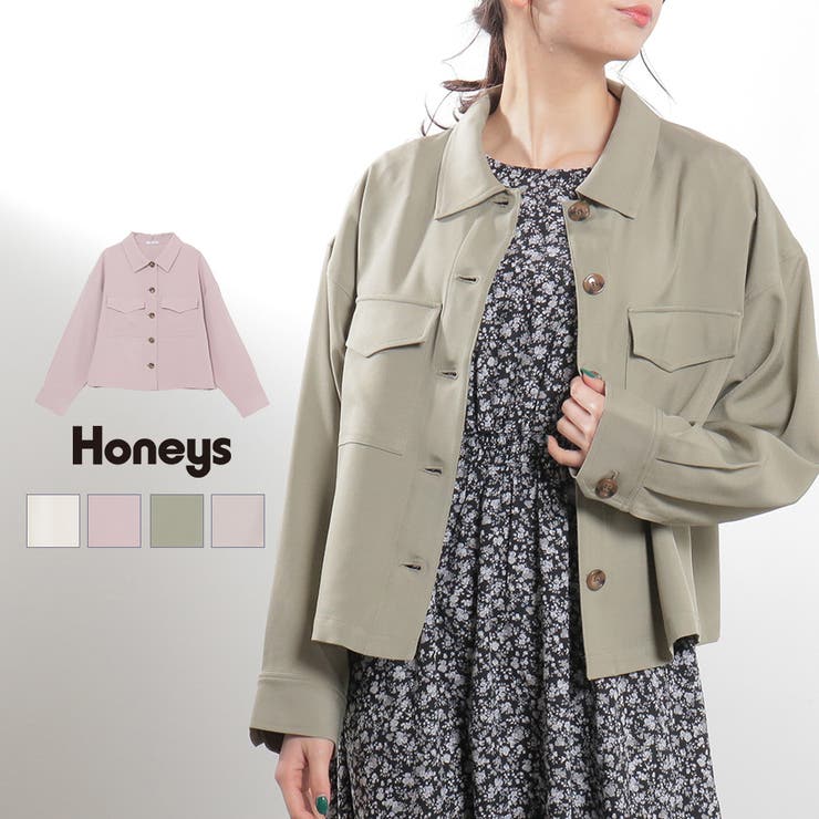 アウター ミリタリージャケット フラップポケット 品番 Hnsw Honeys ハニーズ のレディースファッション通販 Shoplist ショップリスト