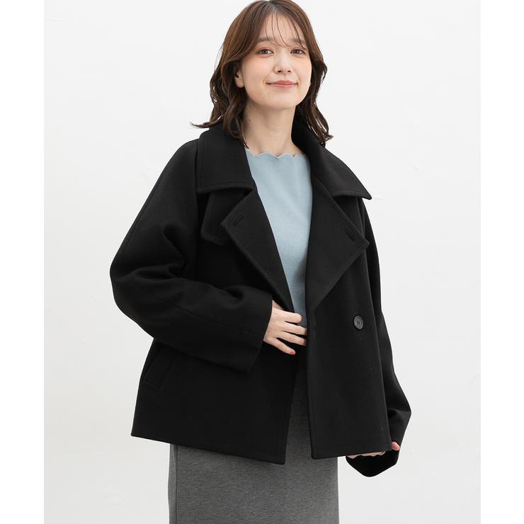 ブラック | アウター コート ハーフコート | Honeys