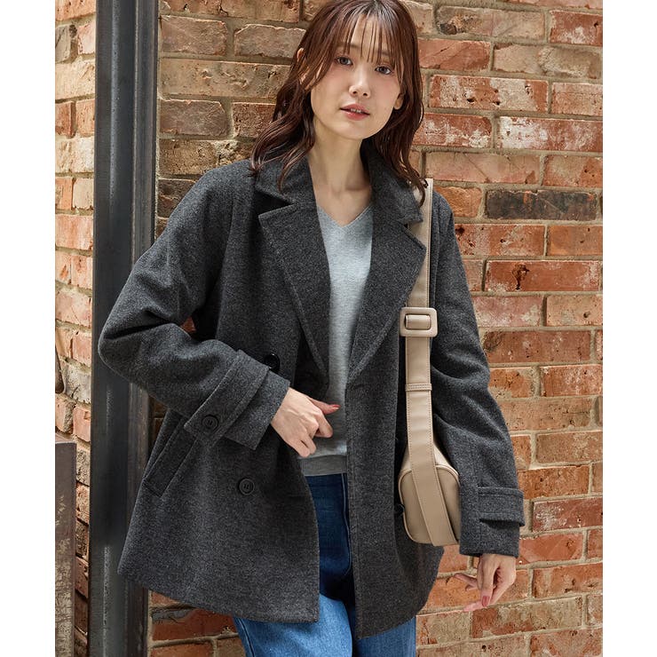 杢チャコール | アウター コート ハーフコート | Honeys