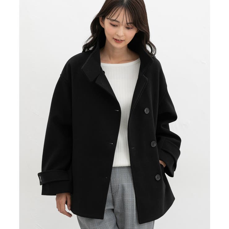 ブラック | アウター コート ハーフ丈コート | Honeys