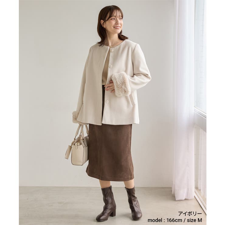 アウター コート ノーカラーコート | Honeys | 詳細画像3 