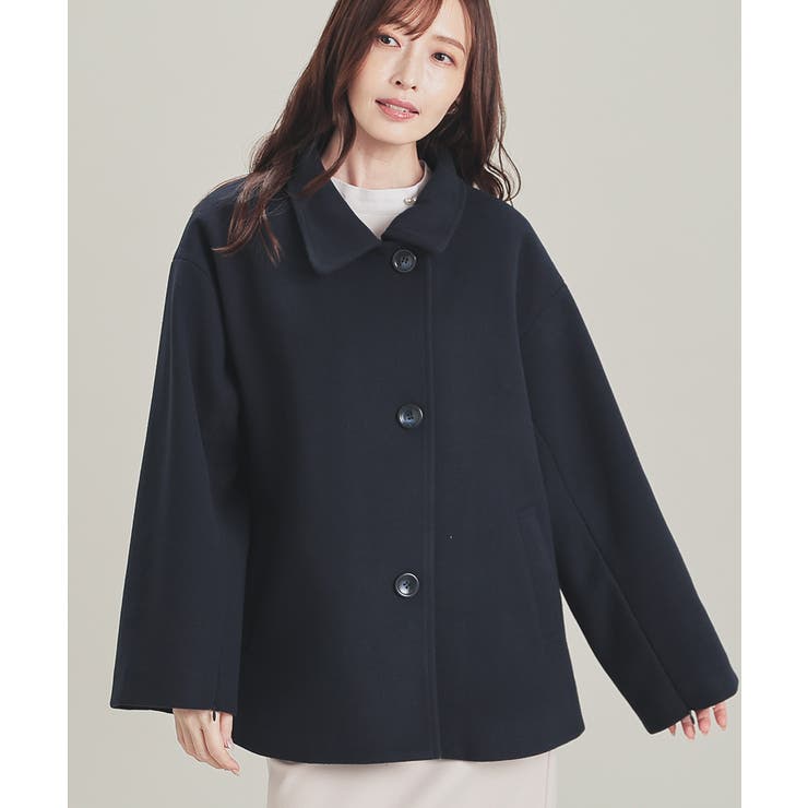 ネイビー | アウター コート ハーフコート | Honeys