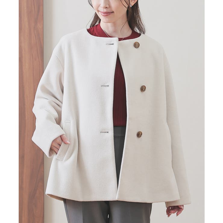 アイボリー | アウター コート ハーフコート | Honeys