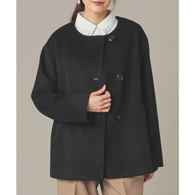 ブラック | アウター コート ハーフコート | Honeys