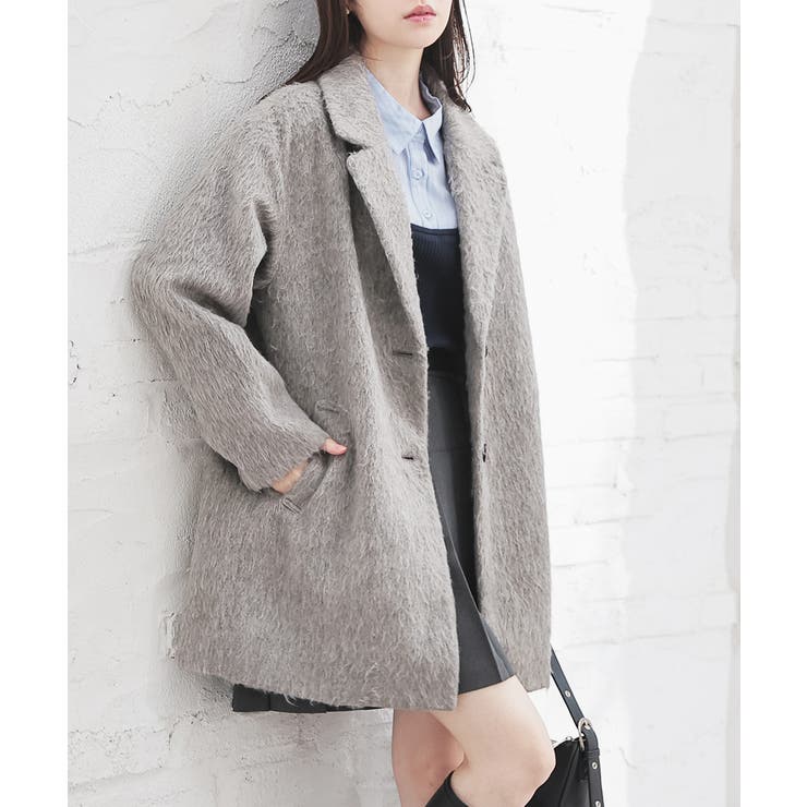 杢グレー | アウター コート ハーフコート | Honeys