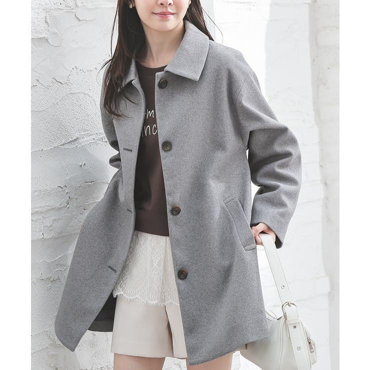 杢グレー | アウター コート ハーフコート | Honeys