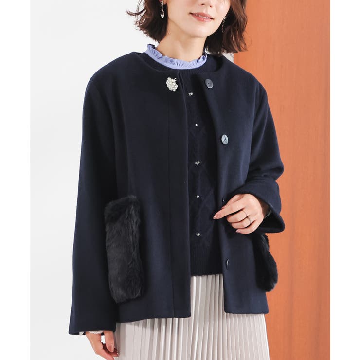 アウター コート ノーカラーコート[品番：HNSW0013628]｜Honeys（ハニーズ）｜レディース｜Shoplist