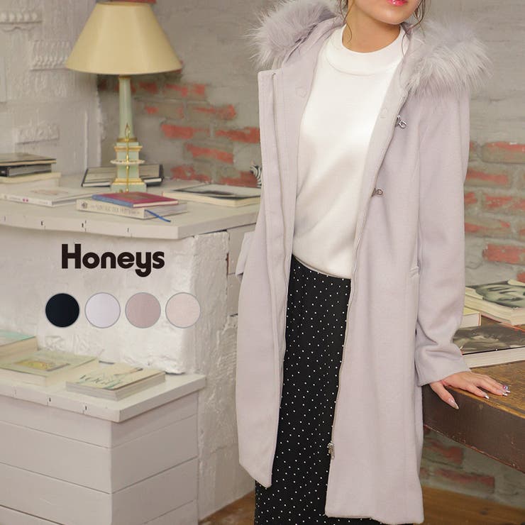 コート ダッフルコート ロング丈 品番 Hnsw Honeys ハニーズ のレディースファッション通販 Shoplist ショップリスト
