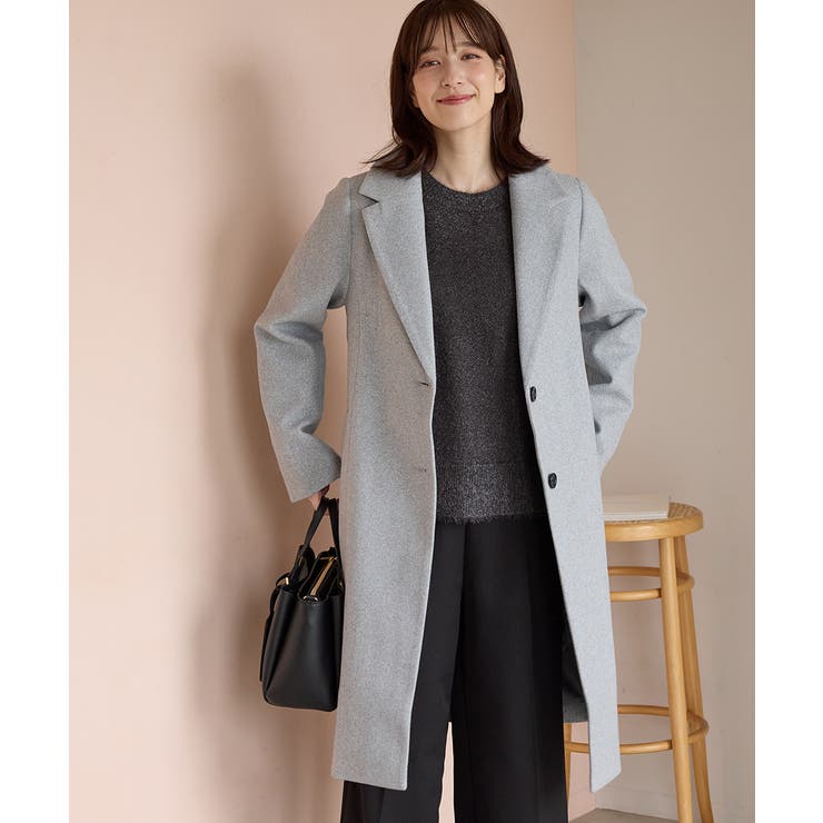 ライト杢グレー | アウター コート ロングコート | Honeys