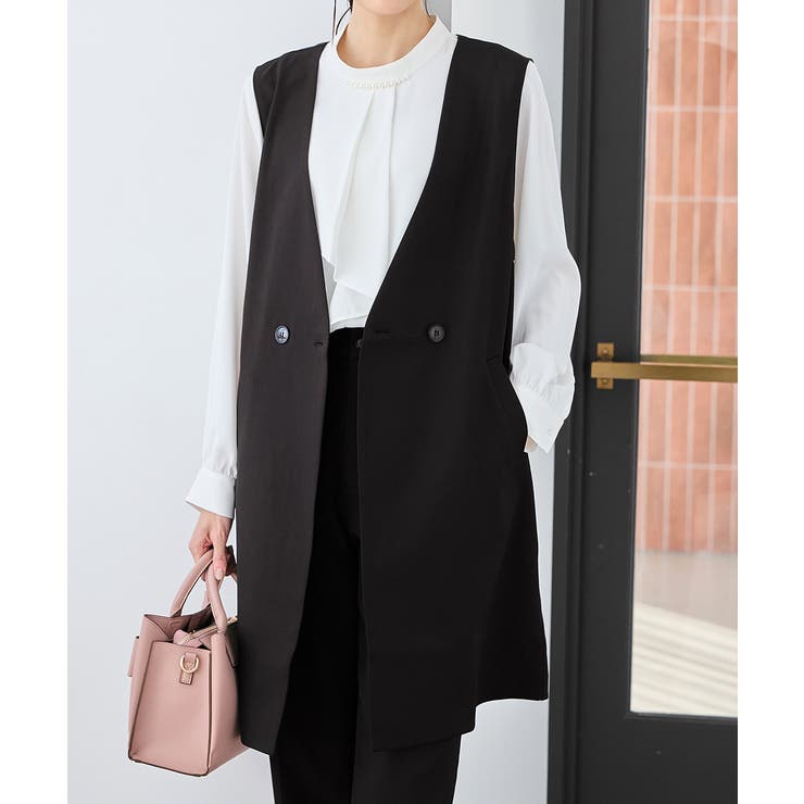 ブラック | アウター ジレ セットアップ | Honeys