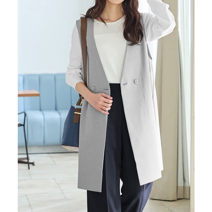 ライト杢グレー | アウター ジレ セットアップ | Honeys