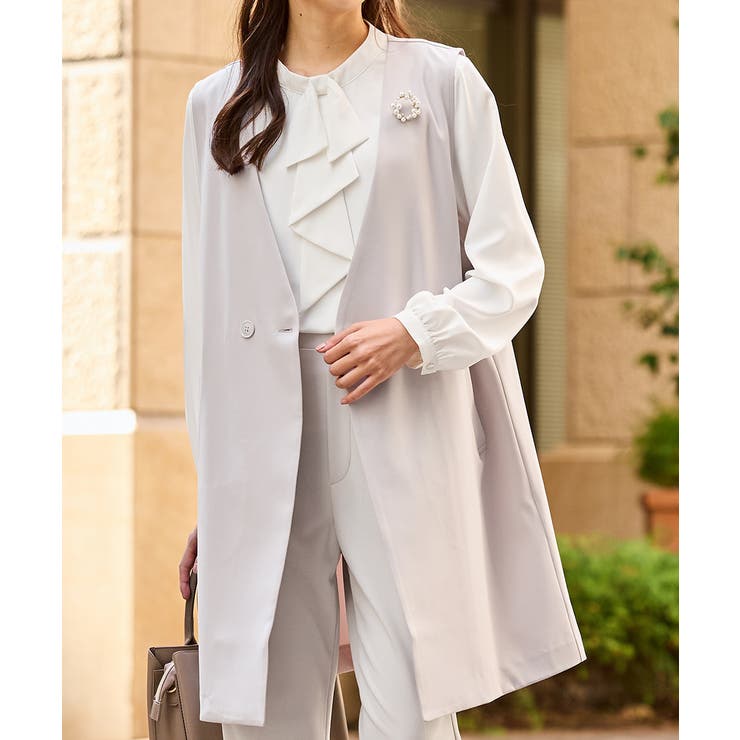 ライトグレージュ | アウター ジレ セットアップ | Honeys