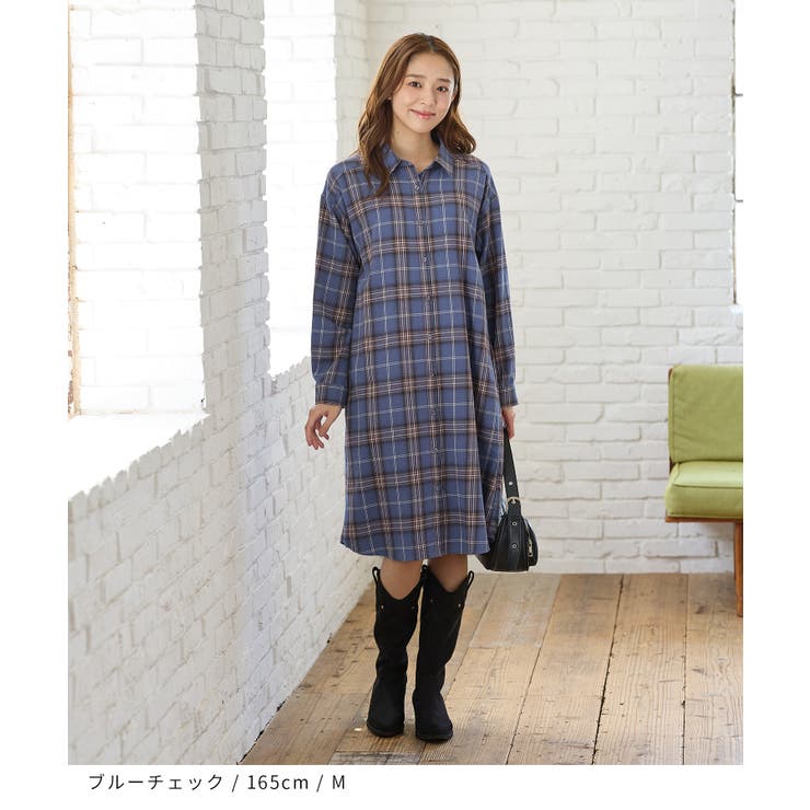 ワンピース シャツワンピース 長袖 | Honeys | 詳細画像6 