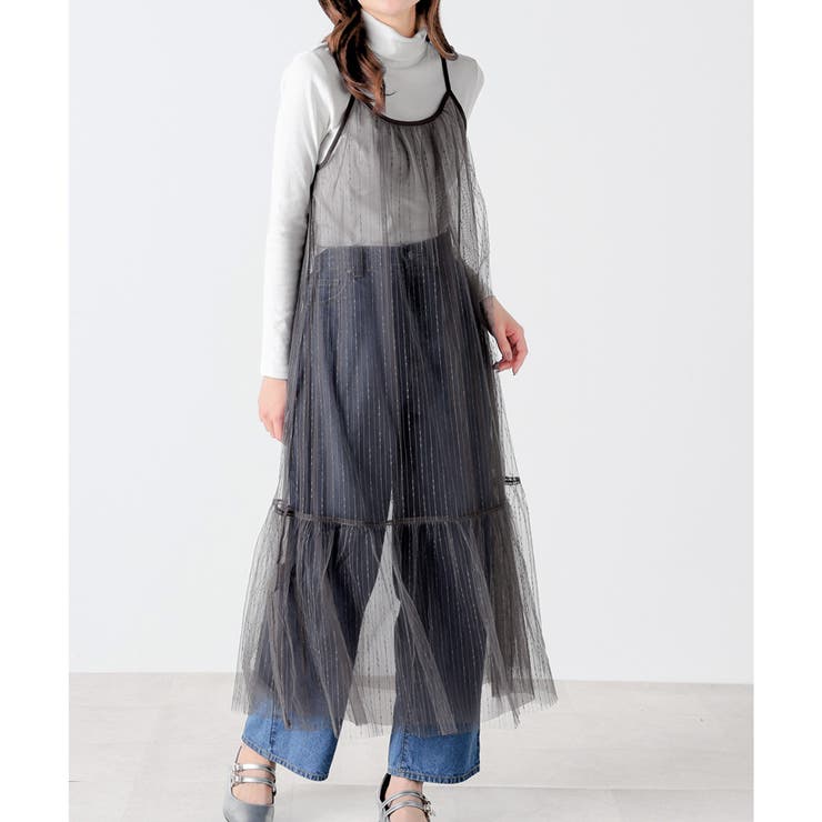 ブラック | ワンピース キャミソール ロング | Honeys