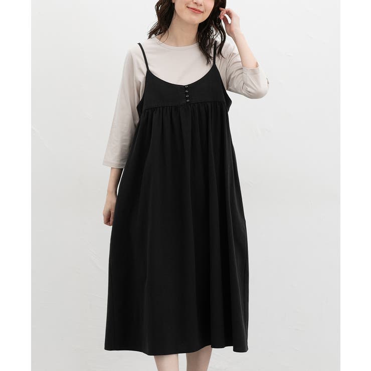 ブラック | ワンピース キャミワンピース ノースリーブ | Honeys